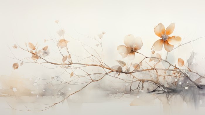 Obraz Gałązka z kwiatem magnolia