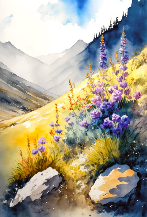 Obraz Dzikie kwiaty w górach
