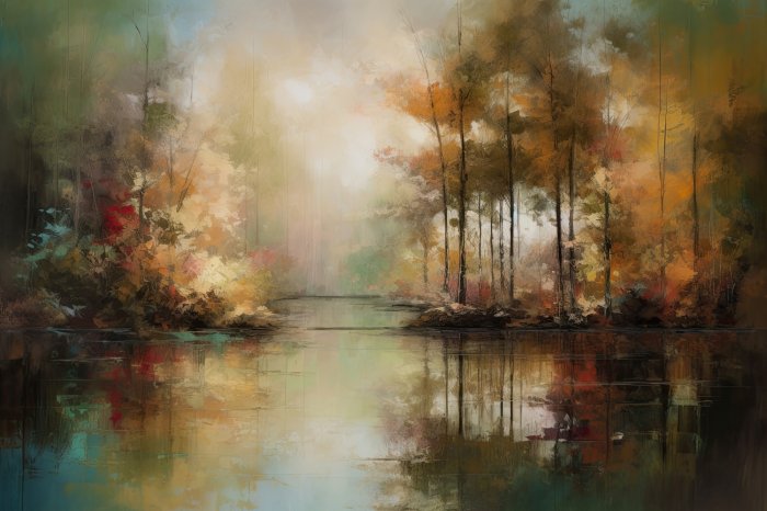 Obraz Impresjonistyczna leśna jesień
