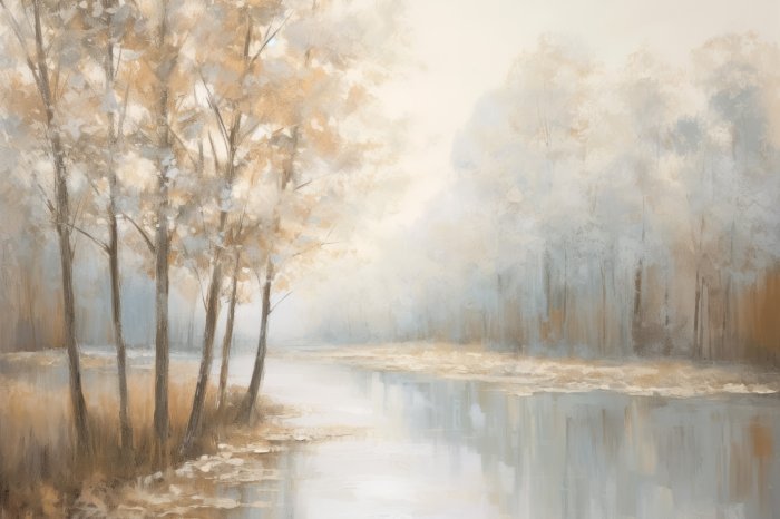 Obraz Pastelowa rzeka przy lesie