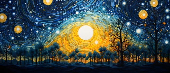 Obraz Zachód słońca w stylu van Gogh