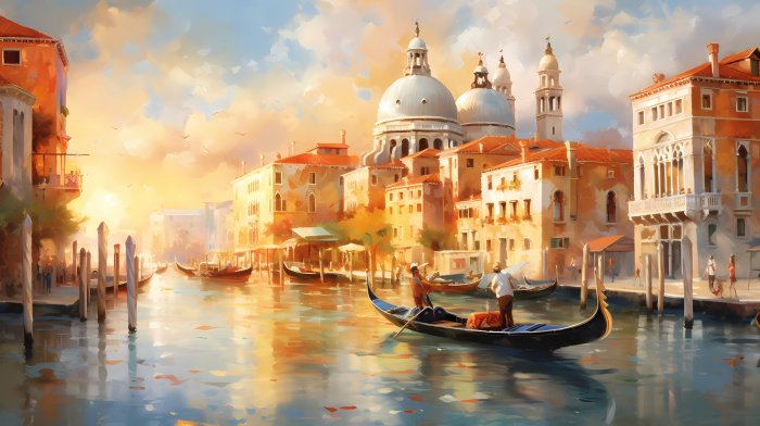 Obraz Wenecja miasto gondolierów