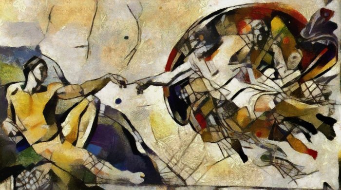 Obraz Reprodukcja fresku Adama Michała Anioła w stylu Picasso