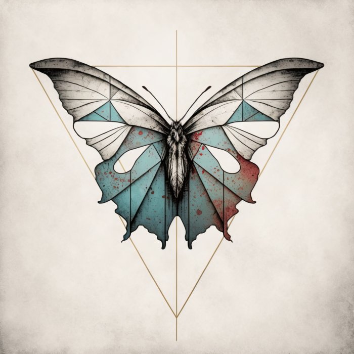 Obraz Motyl w geometrycznym stylu