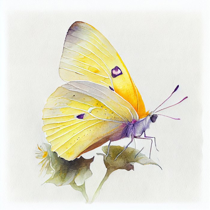 Obraz Akwarela z żółtym motylem