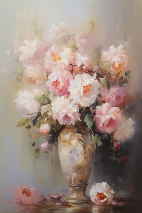 Obraz Pastelowe kwiaty w wazonie