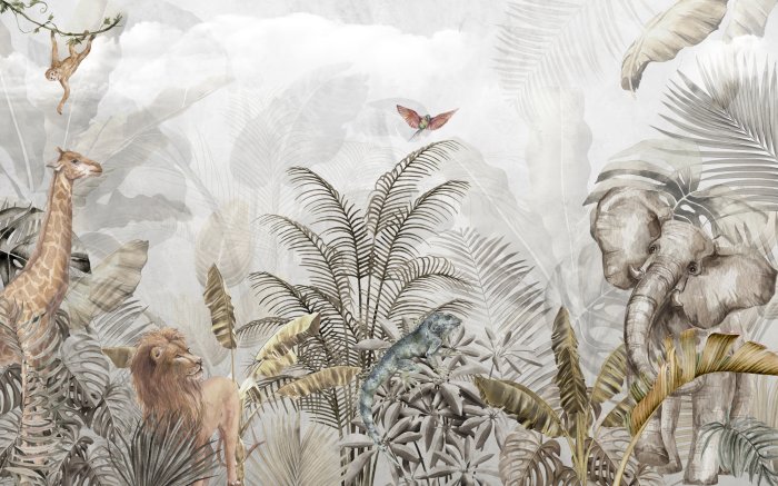 Obraz Dżungla w beżach i brązach