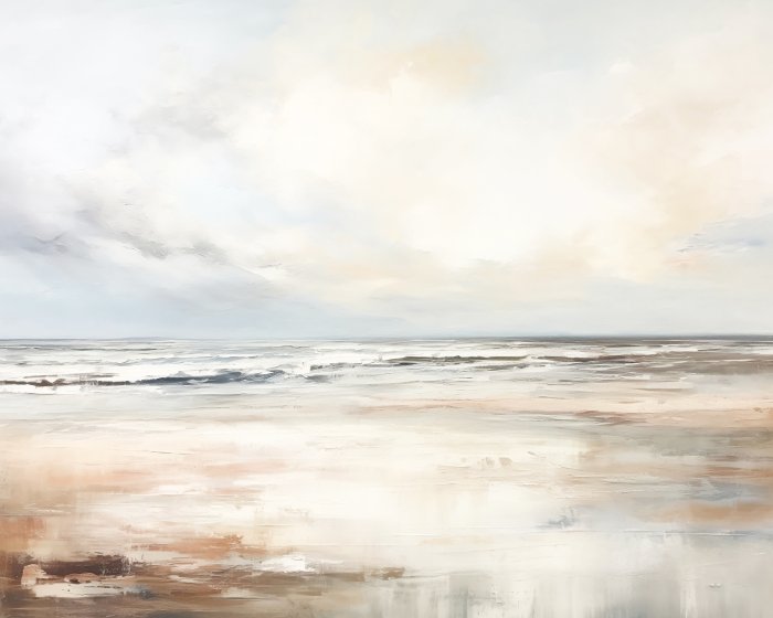 Obraz Pastelowa plaża i fale morskie