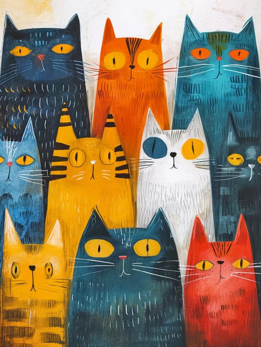 Obraz Kolorowe koty